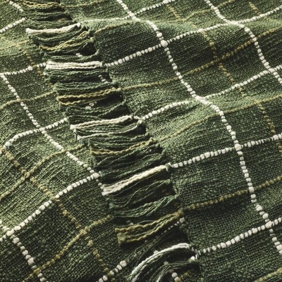 Hearth & Hand Magnolia Plaid Woven Throw Blanket Green - Christmas 2024 - Picture 3 of 5